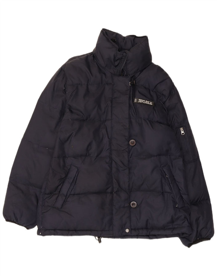 Dkny Veste matelassée surdimensionnée pour femme UK 10 Petit nylon bleu marine