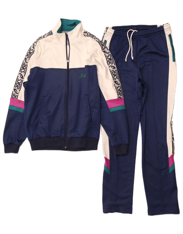 Asics Survêtement Complet Femme IT 48 XL Bleu Marine Colourblock Polyamide