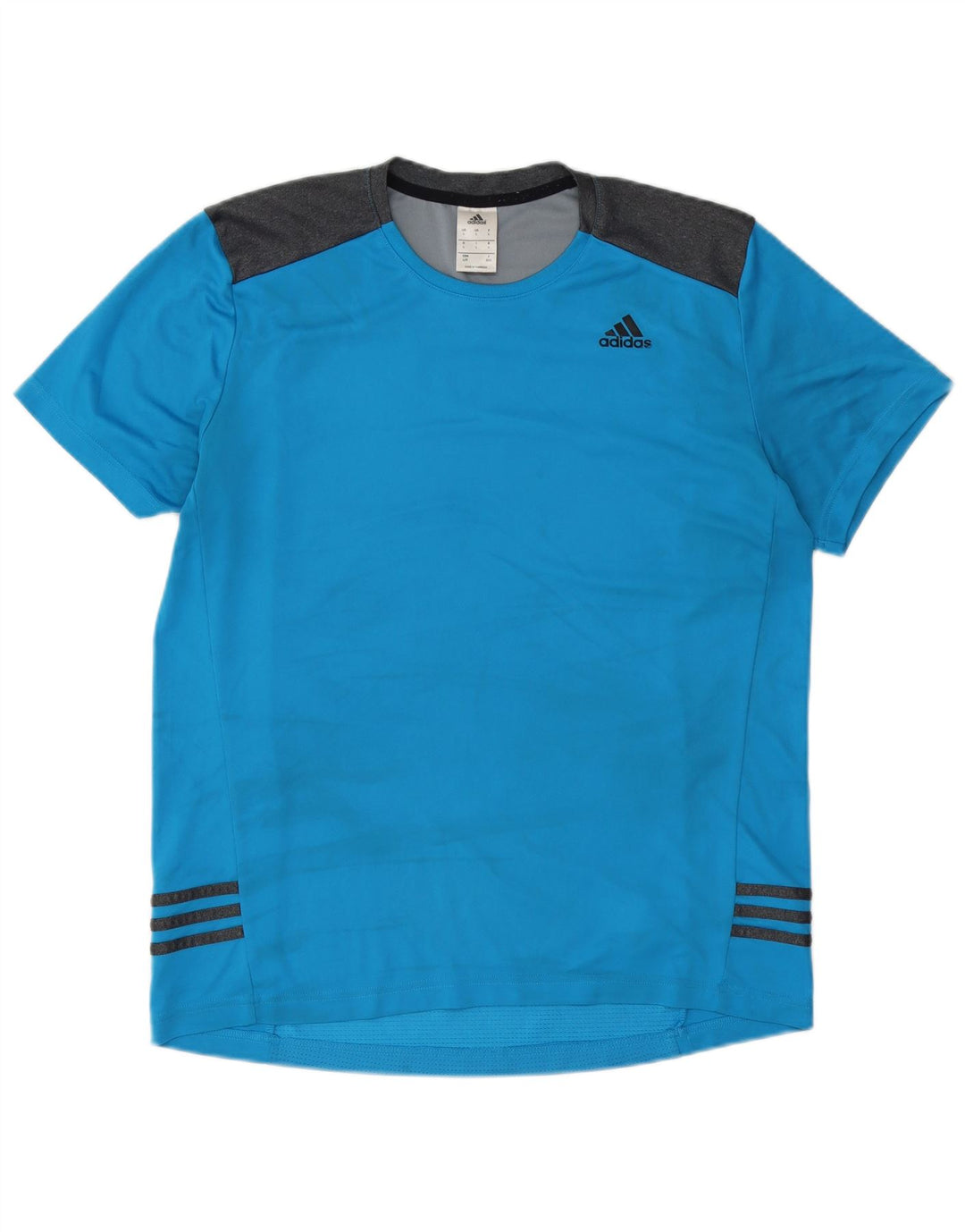 Adidas T-Shirt Homme Haut Large Bleu Colorblock Polyester