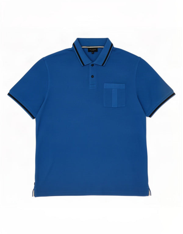 Ted Baker Mens Polo Shirt Size 6 2XL Blue Cotton