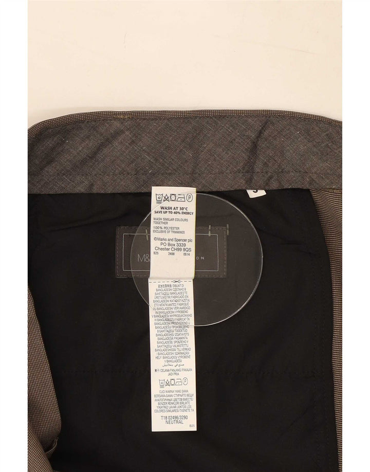 Marks & Spencer Pantalon de costume coupe classique pour homme W40 L31 Marron Polyester