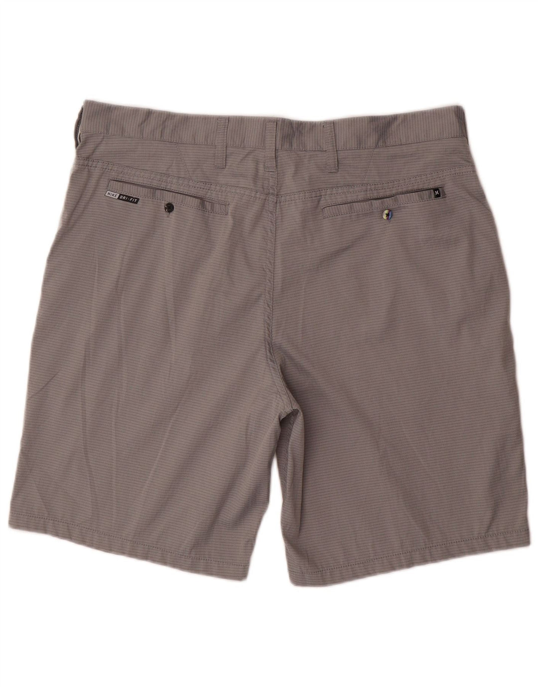 Hurley Short Chino Homme W36 Large Gris Rayures Polyester