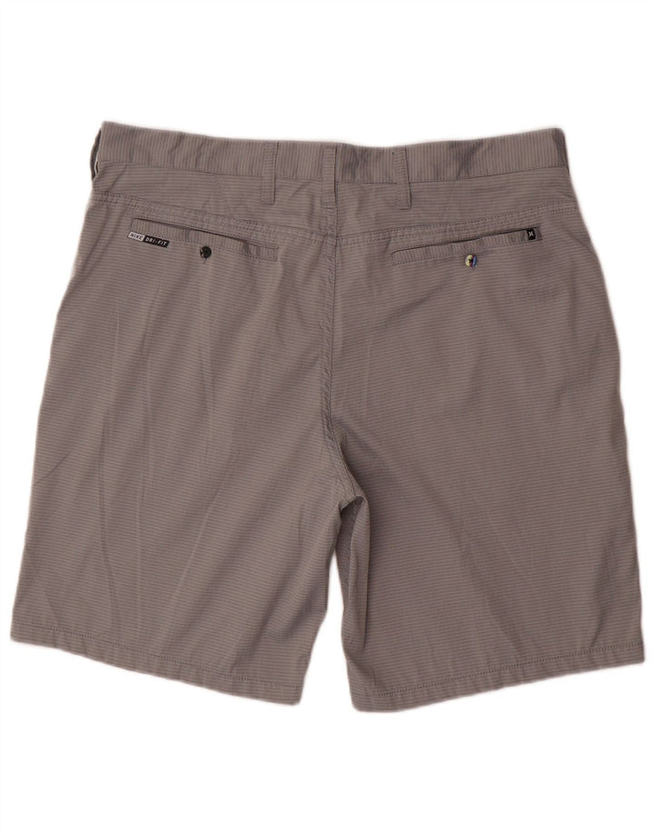 Hurley Short Chino Homme W36 Large Gris Rayures Polyester