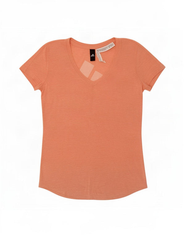 Adidas T-shirt graphique pour femme UK 12/14 Viscose moucheté rose moyen