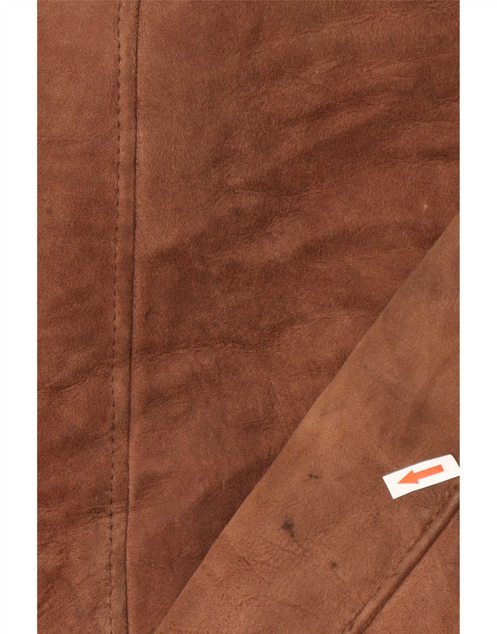 vintage Mens Shearling Overcoat UK 40 Grand Brun