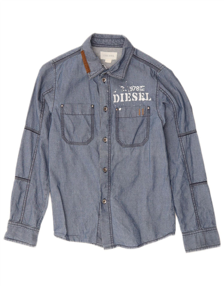 DIESEL Chemise Graphique Garçon 9-10 ans Bleu Moyen Coton