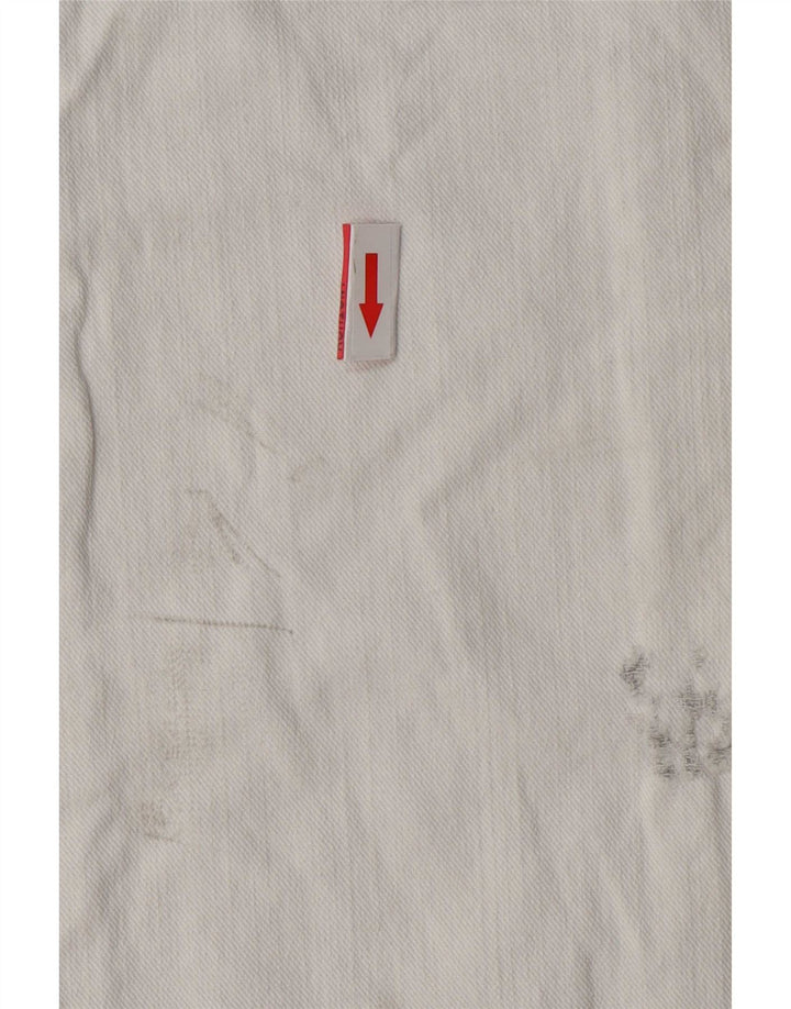 Jean droit vintage femme en détresse W26 L33 Blanc
