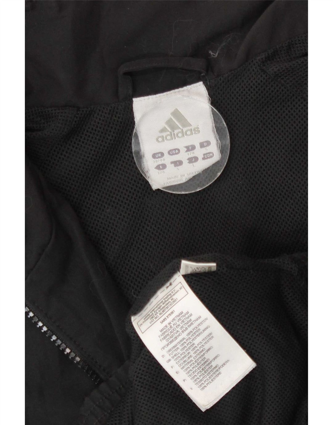 Adidas Veste de survêtement pour homme UK 38/40 Medium Noir Polyester