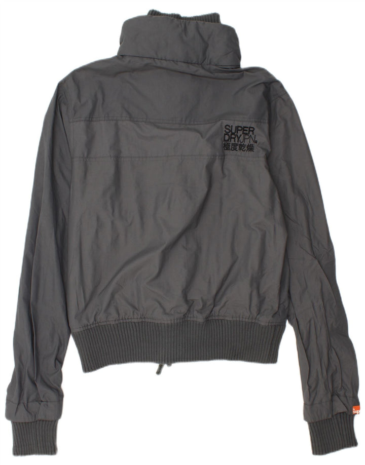 SUPERDRY Veste de pluie graphique pour femme UK 14 Gris moyen Polyamide