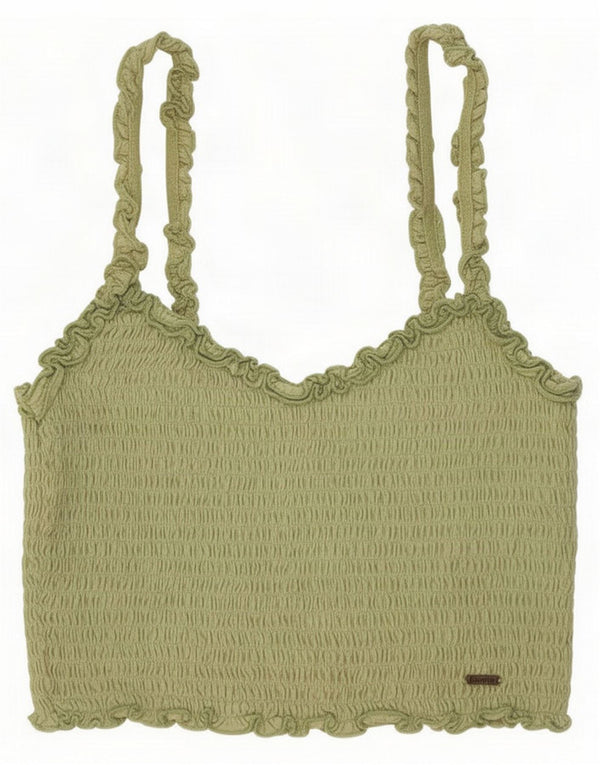 Hollister Womens Crop Cami Top UK 6 XS Vert Coton