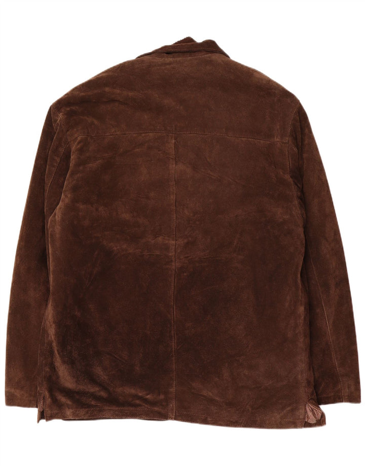 J. C. Twidd Veste en daim pour homme IT 52 XL en cuir marron