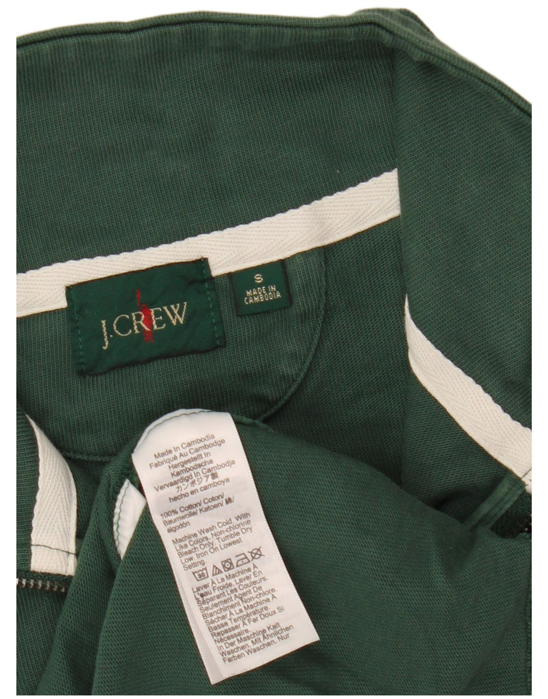 J. Crew Sweat-shirt à col zippé pour homme Petit coton vert