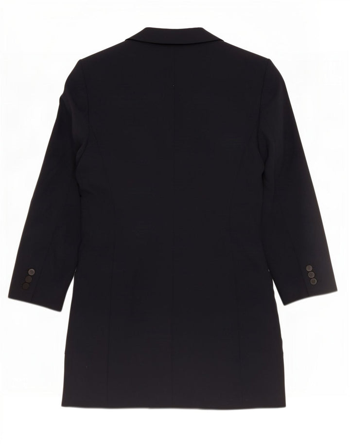 Zara Manteau à double boutonnage pour femme UK 12 Polyester bleu marine moyen