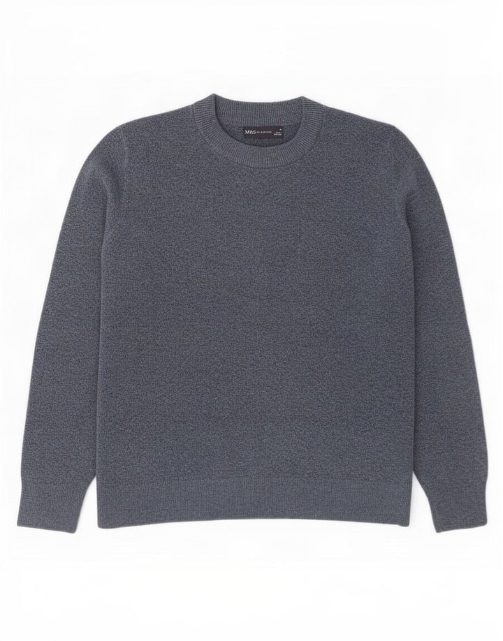 Marks & Spencer Pull à col rond pour homme Bleu marine moyen Polyester