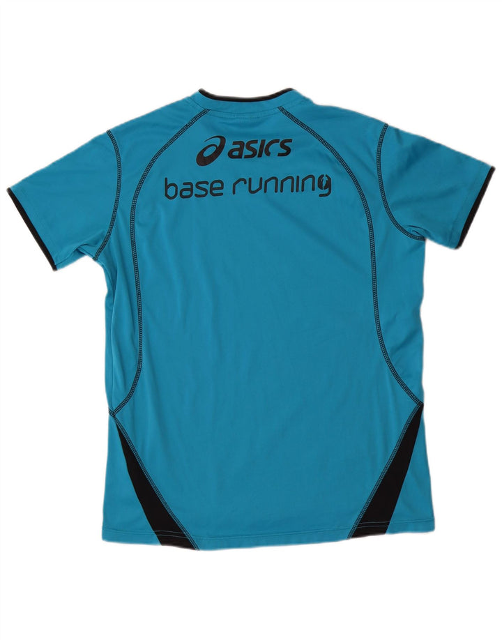 Asics T-Shirt Graphique Homme Bleu Moyen Polyester Colorblock