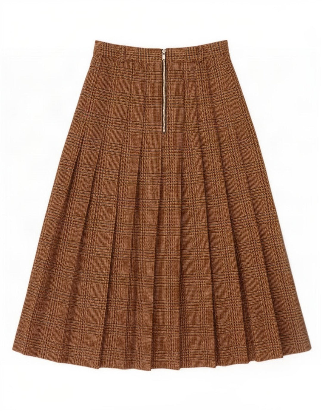 Libra Jupe plissée pour femme UK 12 Medium W28 Laine pied-de-poule marron