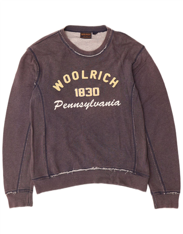 Woolrich Sweat-shirt graphique pour homme en coton bleu marine Taille L