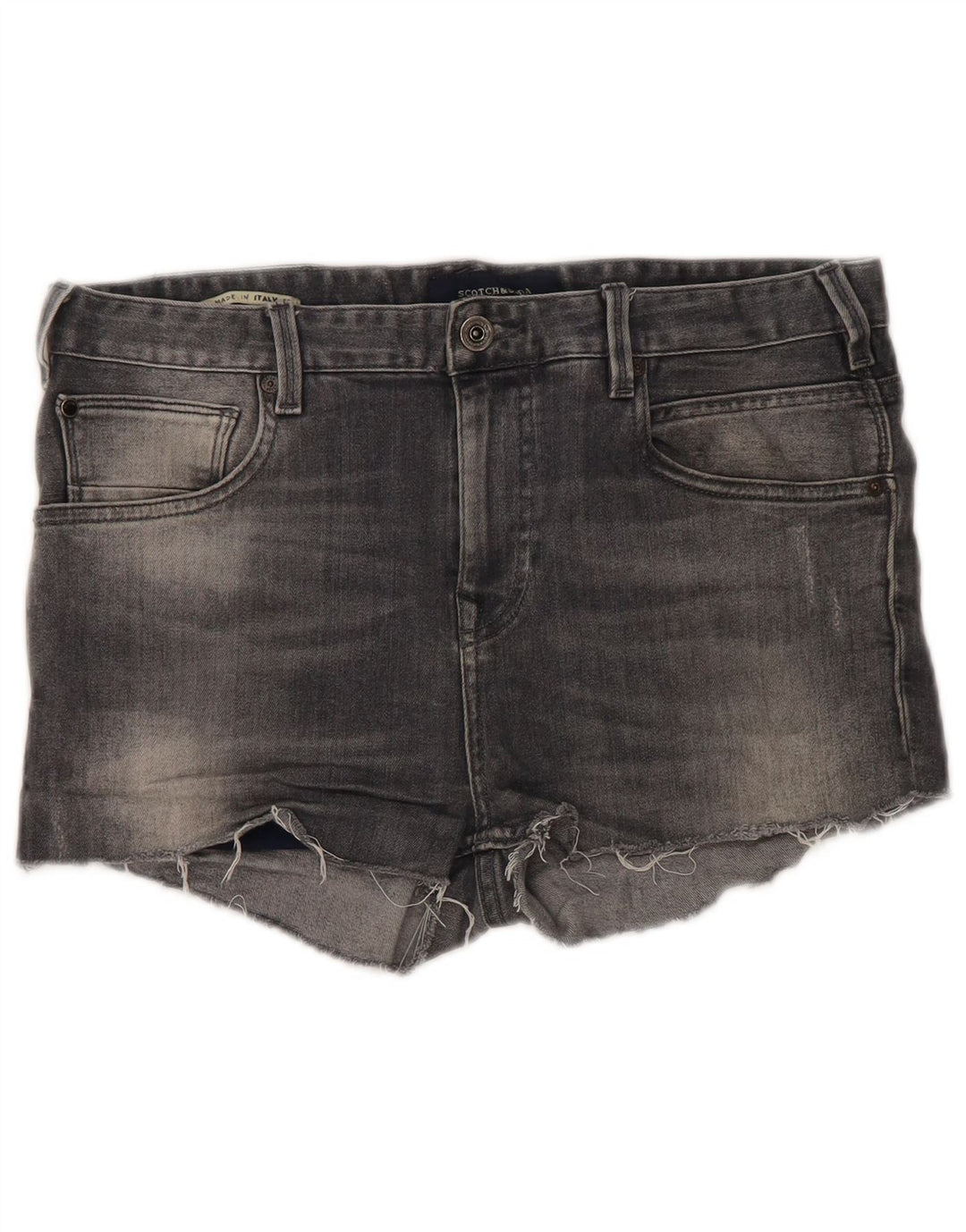 Scotch & Soda Denim Hot Pants W30 Femme Gris Moyen Coton