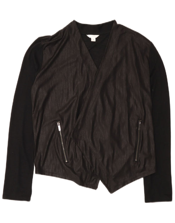 Calvin Klein Pull Cardigan pour Femme UK 10 Petit Noir Colorblock