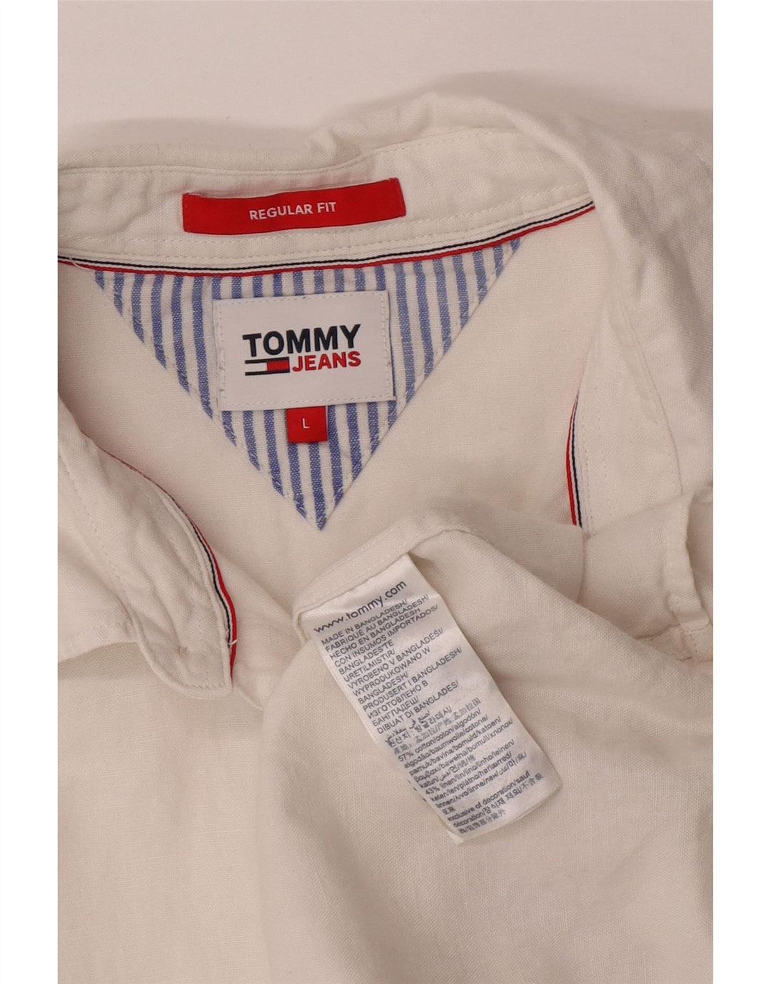 Tommy Hilfiger Chemise coupe classique pour homme en coton blanc Large