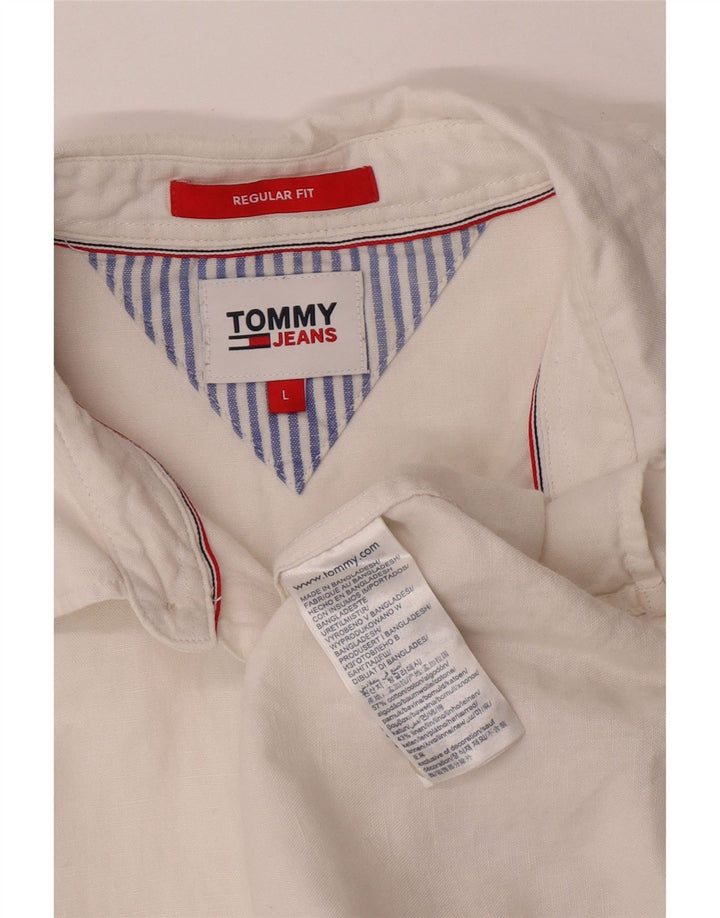 Tommy Hilfiger Chemise coupe classique pour homme en coton blanc Large