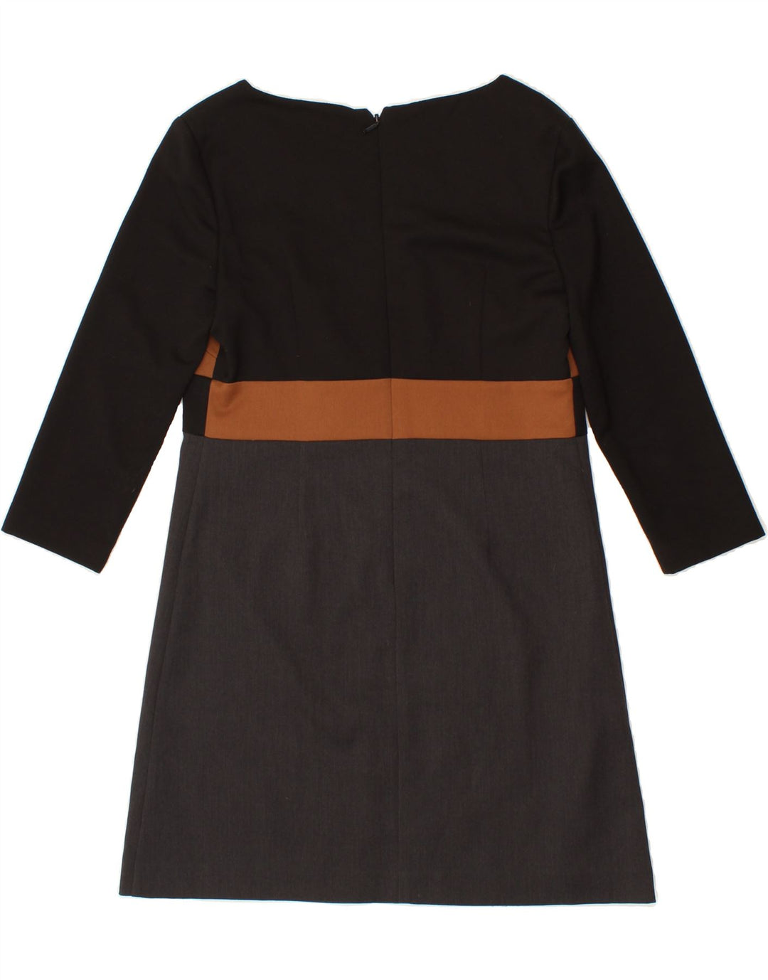 NEXT Womens 3/4 Sleeve Basic Dress UK 12 Medium Multicoloured Colourblock Vintage Next and Second-Hand Next from Messina Hembry 