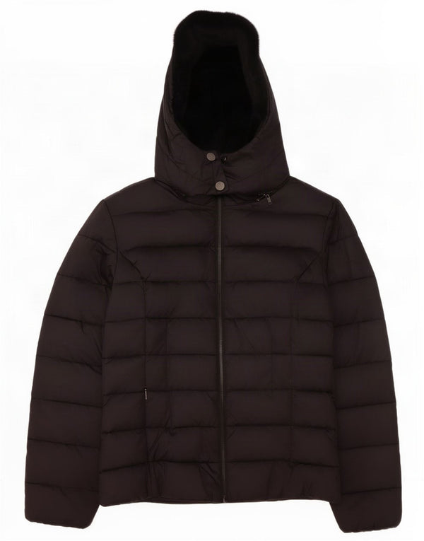 Ted Baker Veste matelassée à capuche pour femme Taille 4 Large Noir Polyamide