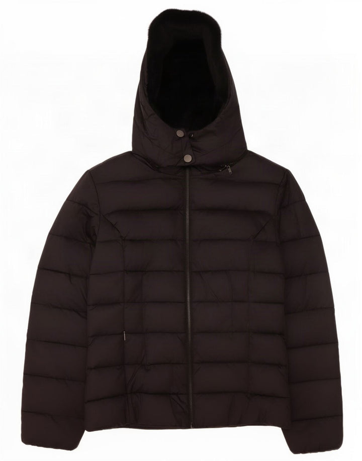 Ted Baker Veste matelassée à capuche pour femme Taille 4 Large Noir Polyamide