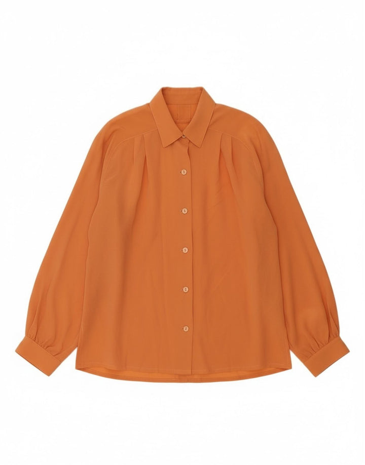 Chemisier chemise femme vintage UK 12 Orange moyen