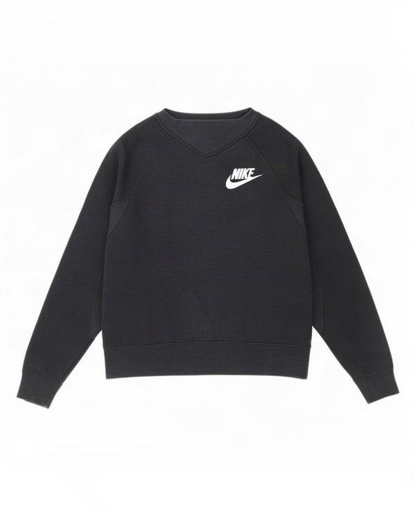 Nike Sweat-shirt surdimensionné pour femme UK 10 Petit coton noir