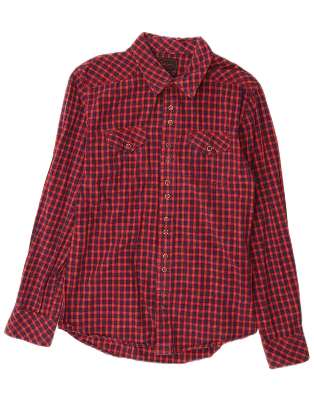 PEPE Jeans Chemise en flanelle graphique pour hommes, petit coton vichy rouge