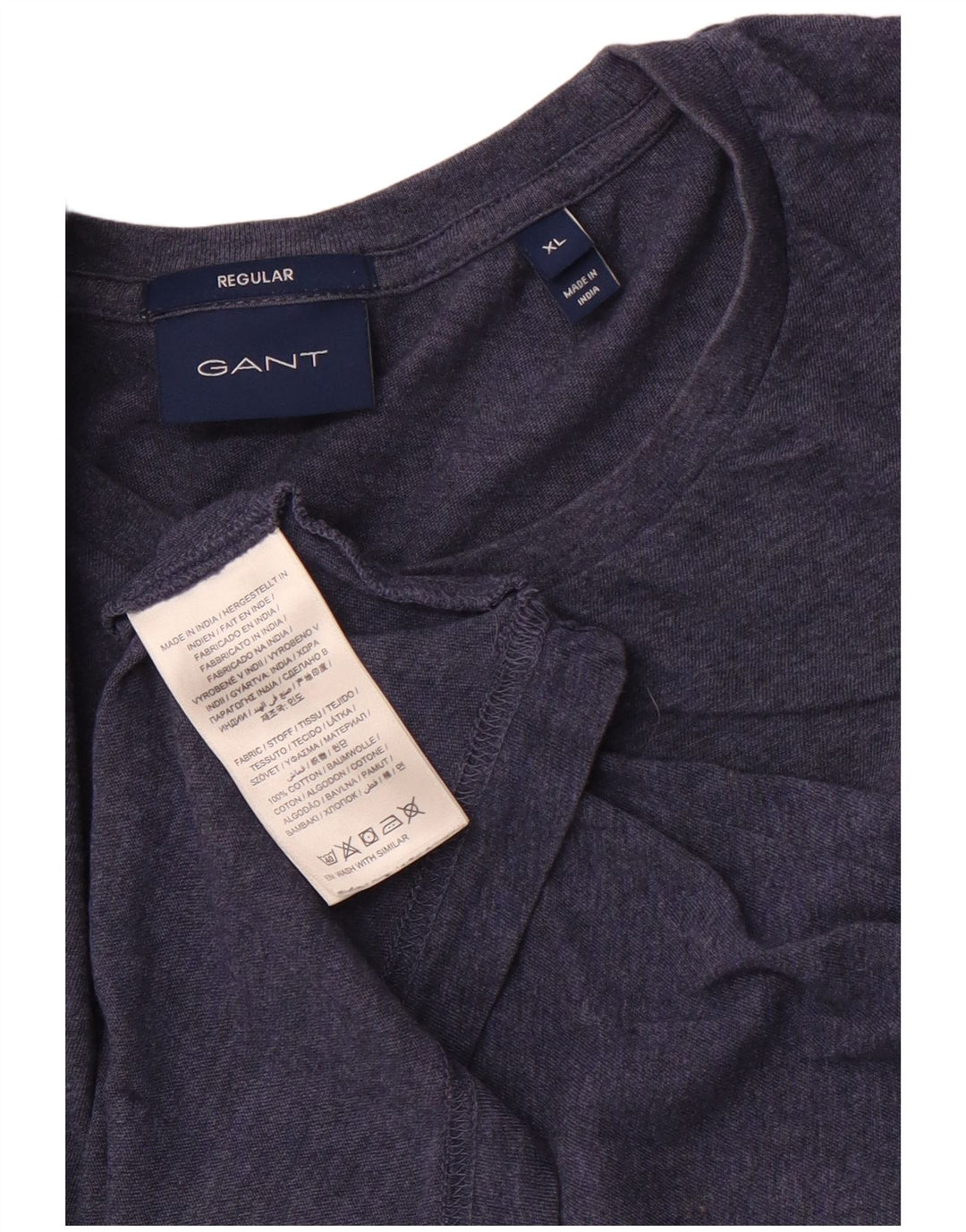 GANT Hommes Regular T-Shirt Top XL Bleu Marine Coton