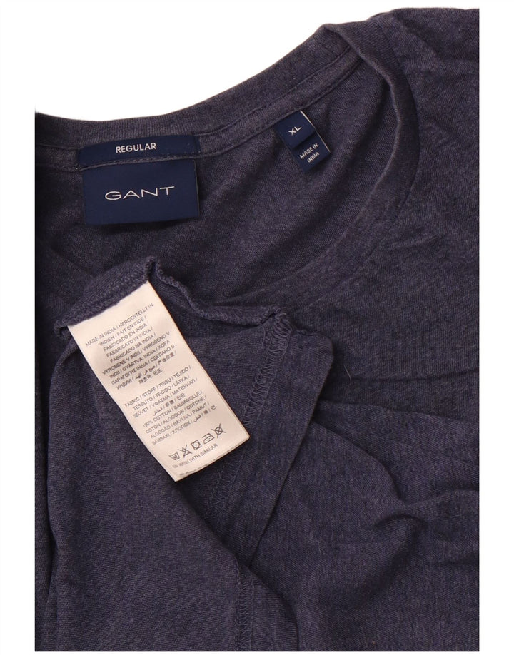 GANT Hommes Regular T-Shirt Top XL Bleu Marine Coton