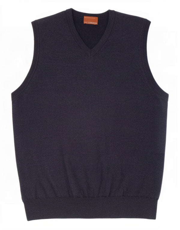 Marks & Spencer Débardeur pour homme en laine mérinos bleu marine
