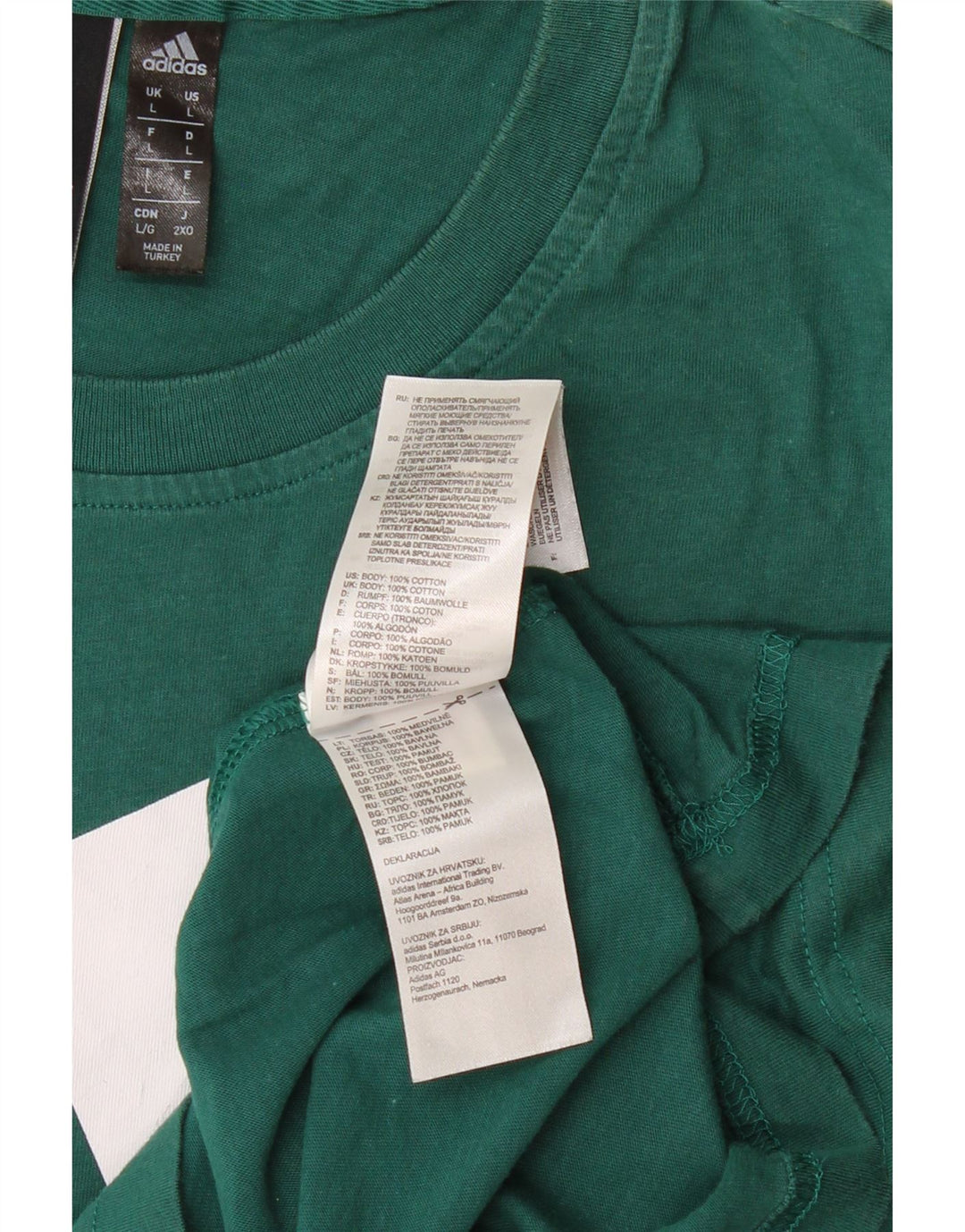 ADIDAS T-shirt graphique pour hommes en coton vert grand