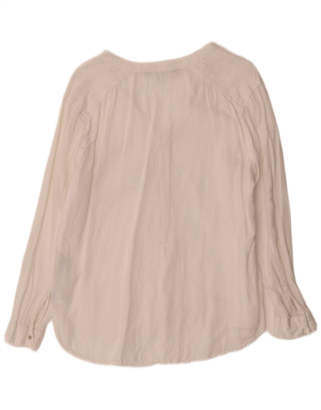 Zara Chemise Femme UK 16 Grand Lin Blanc