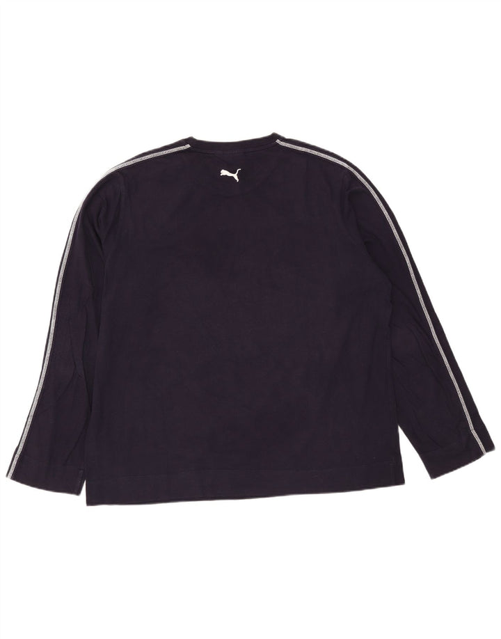 Puma Haut graphique à manches longues pour homme XL en coton bleu marine