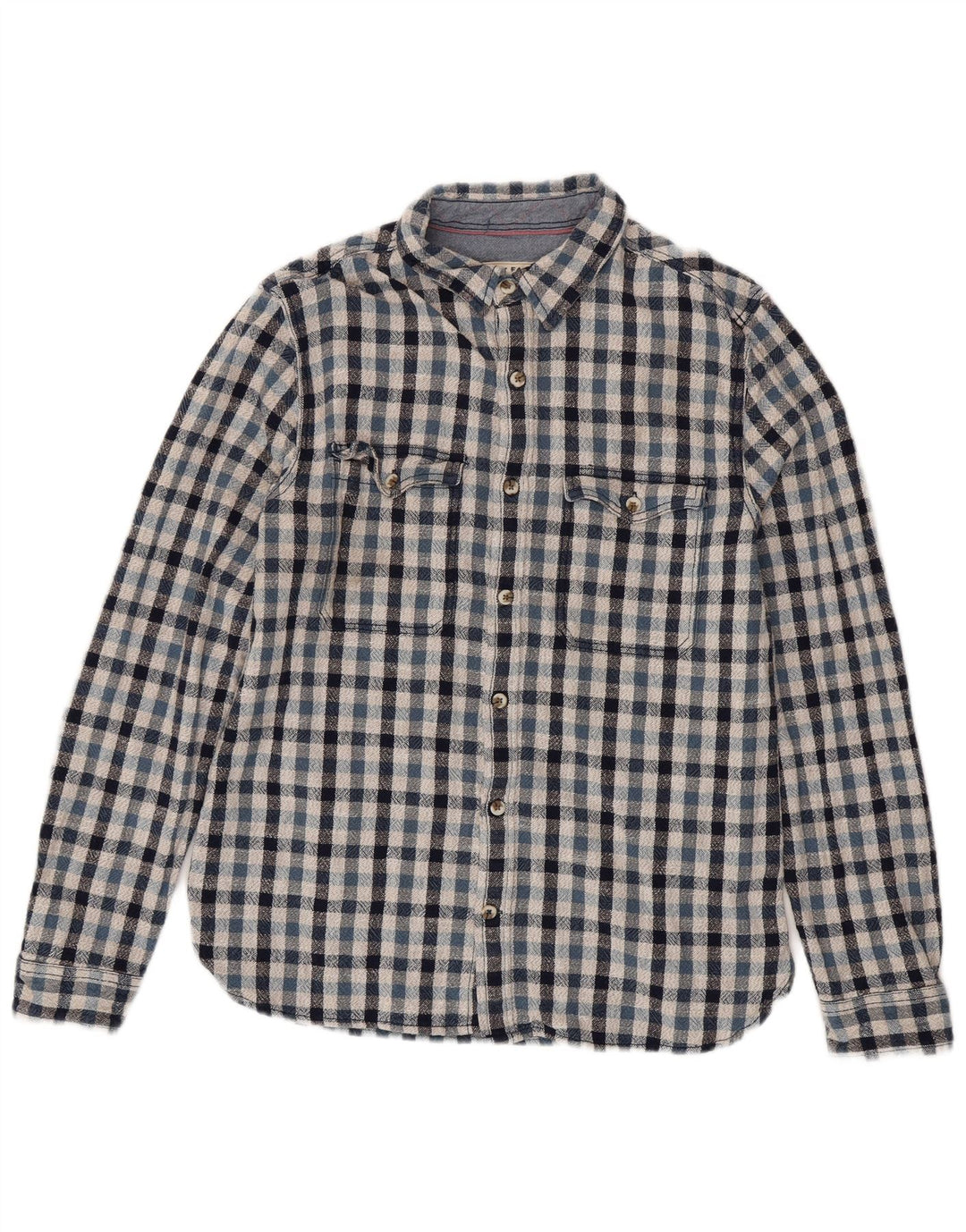 Fat Face Chemise Flanelle Homme Bleu Moyen Carreaux Coton
