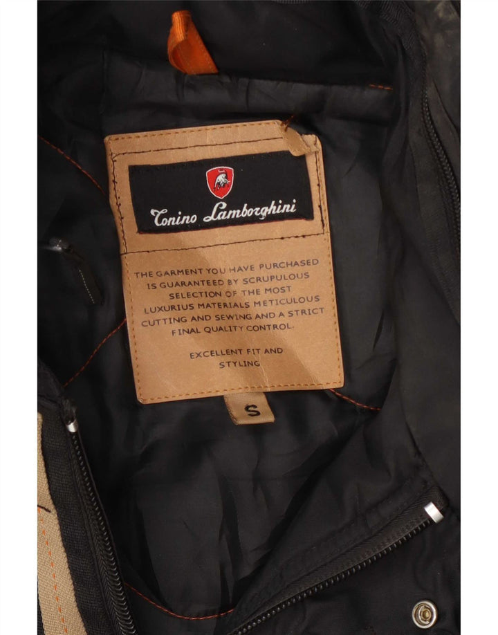 Tonino Lamborghini Veste matelassée à capuche pour homme UK 36 Small Noir