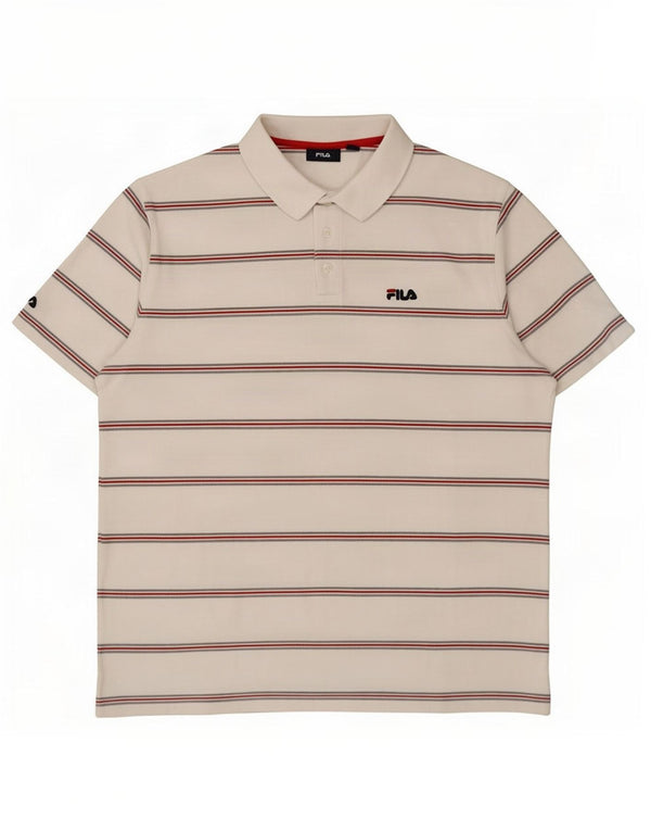 Fila Polo Homme 2XL Blanc Rayé Coton