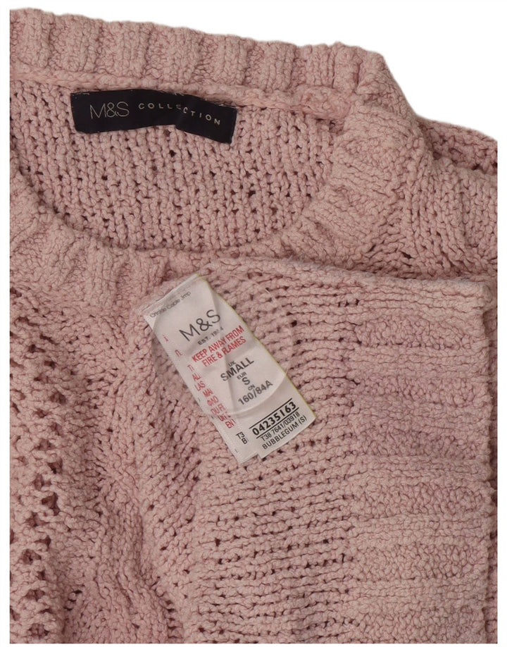 Marks & Spencer Pull surdimensionné à col rond pour femme UK 10 Petit Rose