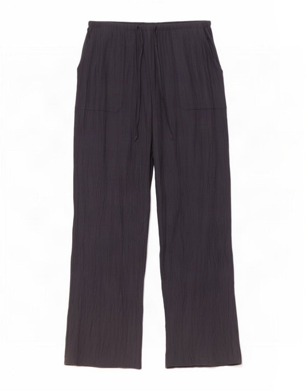 Zara Pantalon décontracté à jambe large pour femme Large W32 L31 Gris Viscose