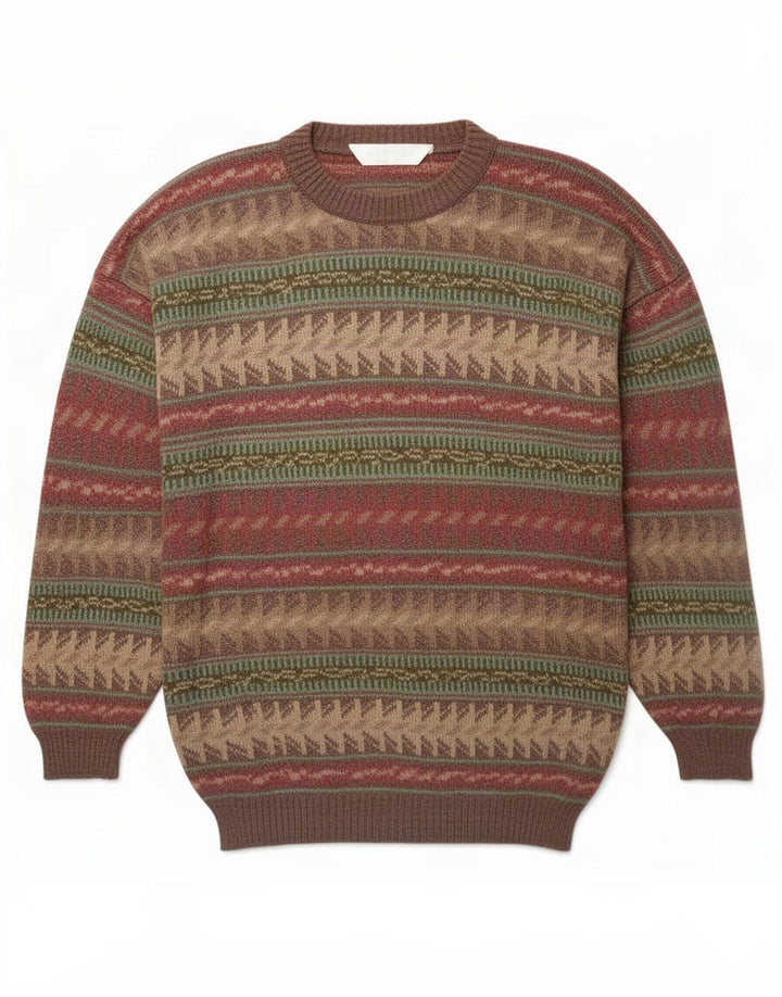 St. Bernard Pull Col Rond Homme XL Laine Géométrique Multicolore