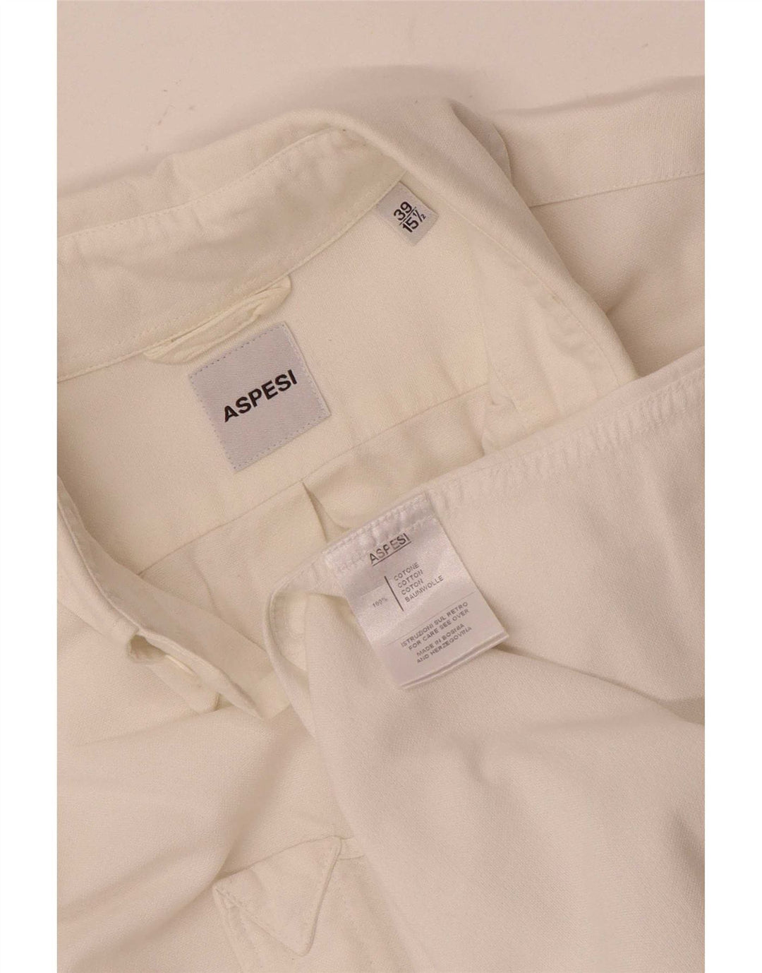 Aspesi Chemise Homme Taille 39 15 1/2 Coton Blanc Moyen