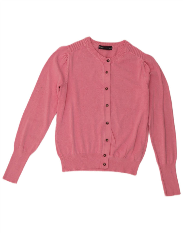 Marks & Spencer Pull Cardigan Femme UK 8 Petite Viscose Rose
