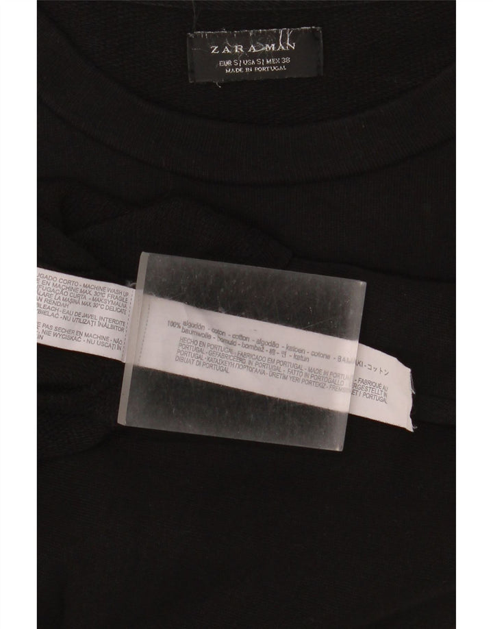Zara T-Shirt Homme Haut Petit Coton Noir