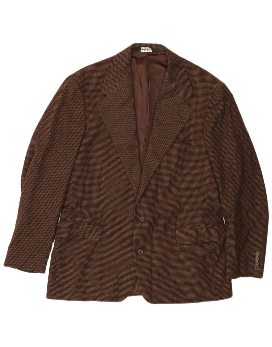 Polo Ralph Lauren Veste blazer à 2 boutons pour homme UK 42 Large pied-de-poule marron