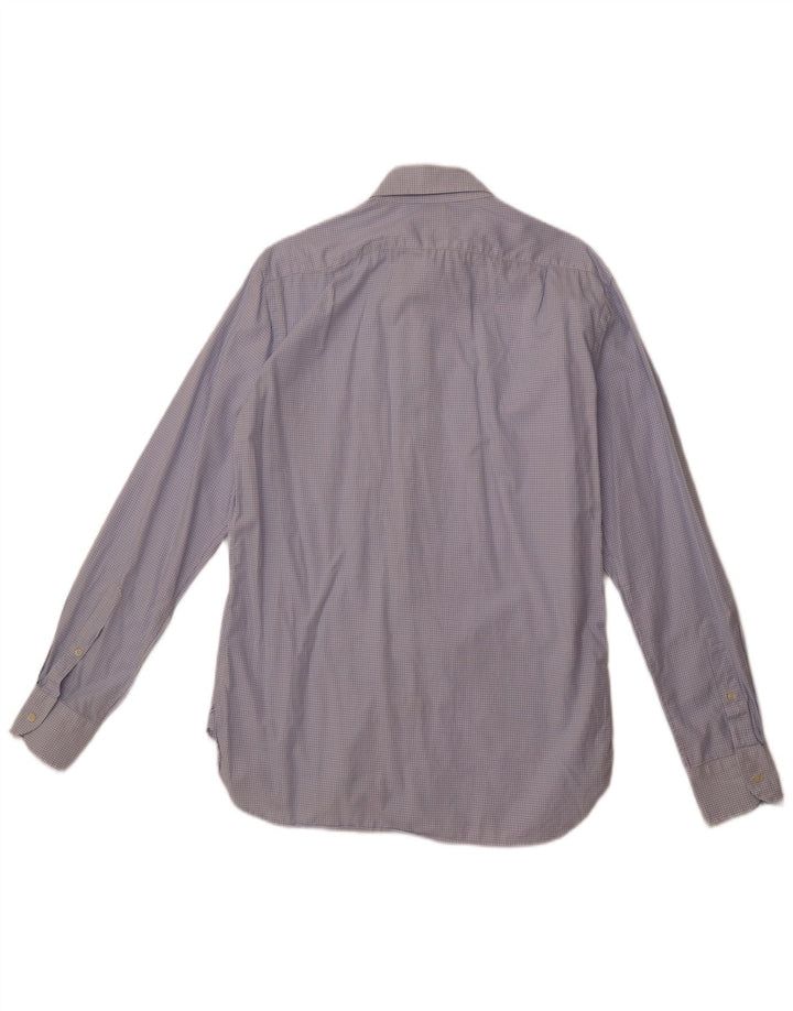 BOGGI Chemise coupe ajustée pour homme Taille 40 15 3/4 Bleu moyen à carreaux