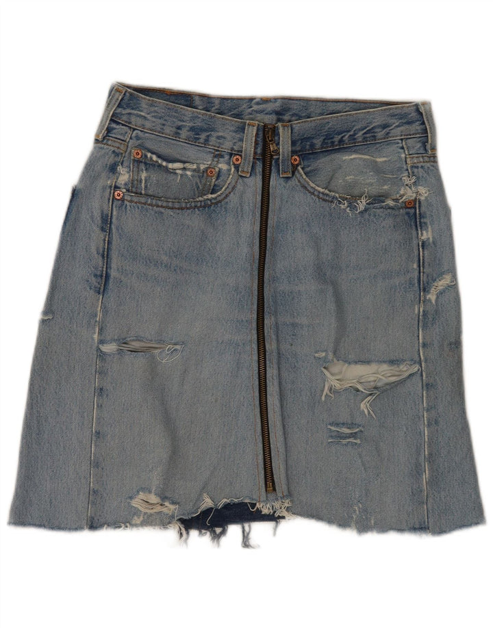 Levi's Jupe en Jean 501 Distressed Femme W33 Large Bleu