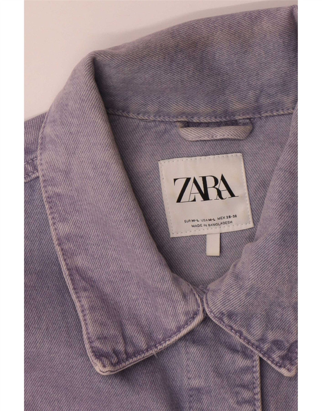 Zara Veste en jean surdimensionnée pour femme UK 14 Coton violet moyen
